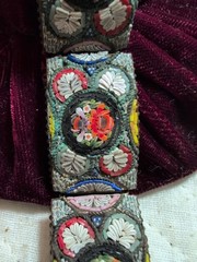 Vintage italian micro mosaic link bracelet 7 1/2 Inches X 7/8 Inch