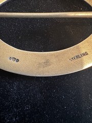 Vintage N.M. Thune Norway Sterling Silver Gold Wash Modernist Oval Brooch Pin Si