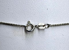 Vintage Sterling Silver CZ Open Heart Slide Pendant with Sterling 18″ Chain