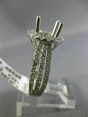 ESTATE LARGE 1.52CT DIAMOND 14KT WHITE GOLD 3D HALO SEMI MOUNT ENGAGEMENT RING