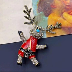 Vintage Blue Rhinestone Bird Brooch Sparkling Crystal Flying Bird Pin