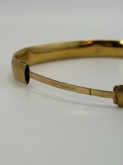 Vintage 14K Gold Filled Marathon Hinged Bangle W/ Floral Etching
