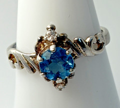 Vintage Sterling Silver Blue Topaz Ring 7 925