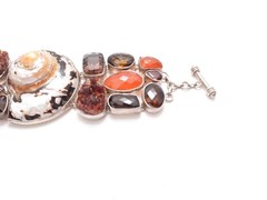 Vintage Sterling Silver Bracelet Natural stone MODERN ART