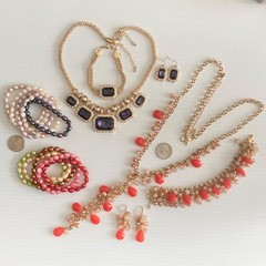 NOS JTV Jewelry Lot Freshwater Pearl Crystal Necklace Bracelet Earring 16 pc Vtg