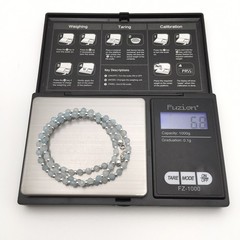 Silver Schark Handmade Sterling Silver & Aquamarine Choker Necklace 17″ #79