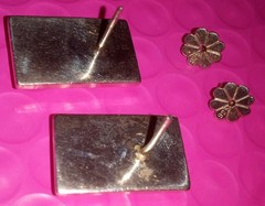 925 Sterling Silver Modernist Solid stud earrings .75 ” Style Of Lois Hill