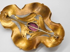 Antique Art Nouveau Art Deco 1895-1935 Amethyst Pin Brooch