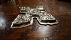 VTG Cross Raimond Silver plate Ornament Italy Signed 3.5 inches