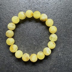 Unique honey Whole Stone natural Amber Bracelet 13 Beads 11.5mm 15.87g