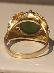 Vintage Antique 14k Gold Ring with Jade 5th generation owner