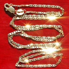 10k yellow gold necklace 18.0″ diamond cut mariner link chain vintage 1.6gr