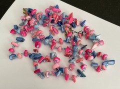 Vtg Colorful Necklace Mother Of Pearl Pieces Beads Dyed Polished Spacers 36”
