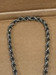 Vintage Lariat Fruit Pendant Silver Tone Chunky Chain Necklace Adjustable Length