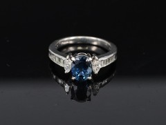 Fine 1.97ct GIA Certified Blue Sapphire & 0.50ct Diamond Platinum Ring Size 6.5