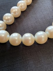 Vintage GIVENCHY Runway 12mm Faux Pearl Double Strand Necklace W Crystal Clasp