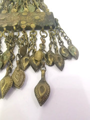 Vintage Yemeni Silver Necklace Hair Clip Tribal Antique Ethnic Jewelry Gift! Art