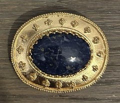 Three Rare Mint Museum Brooches, 24k Gold Plated, Sterling Silver, Lapis Lazuli