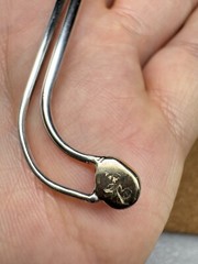 Rare Signed Vintage Modernist Brutalist Sterling Silver 14k Pendant Necklace!!