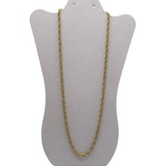 Whiting And Davis Gold Tone Rope Chain Necklace Long Statement Link Vintage 29in