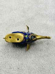 Vintage Cloisonne Elephant Charm Pendant Trunk Up Good Luck Chinese Enamel