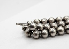 Antique Victorian W.R.C Sterling Silver Bead Ball Chain Collar Necklace 15.5″