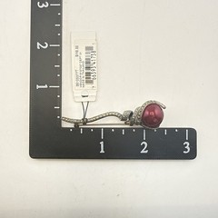 Judith Jack Brooch Sterling Silver Marcasite Pin Red Imitation Pearl $110 Deco