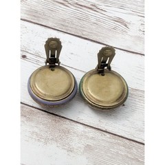 Vintage Clip On Earrings – 1 & 1/8″ Statement Artsy Earrings