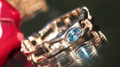 14k yellow gold ring 0.24c blue topaz solitaire sz 9.5 band handmade 5.80g N2640
