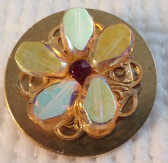 1.25″ Yellow Beaded MaryBee Brooch 07-01-2024