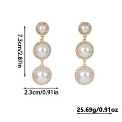 European and American Baroque Pearl Earrings – Retro Full-Diamond Pearl Studs