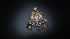 Vintage School Teacher Brooch Brass Silver Colored 6.7cm x 4.5cm BB7