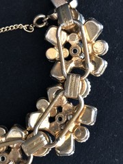 VINTAGE JULIANA AB RHINESTONES /GOLD TONE 5 LINK BRACELET AND EARRINGS SET