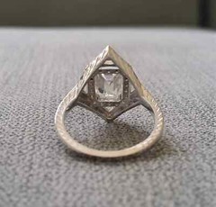 4.24Ct Art Deco Style Emerald Lab Created Diamond Wedding 14k White Gold FN Ring
