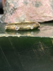 925 Sterling Silver China Hidalgo CZ Gold Toned Eternity Band