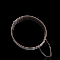 Vintage Silver Plated Machine Turned Textured Clamp Bangle Bracelet Sz 7in
