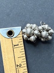 Vintage Earrings Cluster Clip On Silver Tone Wired Cocktail Art To Wear Career