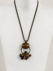 Vintage Necklace Marjorie Baer SF Pendant Mixed Metal Bead Cha Cha 28 in