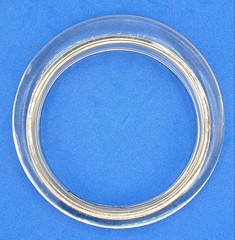 VINTAGE BCBG MAXAZRIA ASYMMETRICAL BANGLE BRACELET CLEAR GOLD TONE BANDS INSIDE