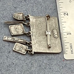 JJ Teachers Pin Brooch 2 In Silver Pewter Math Geometry School Charm Chalk Board