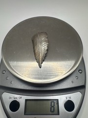 Vintage Sterling Silver Feather Earrings Hand-worked Artisan – Natural Patina