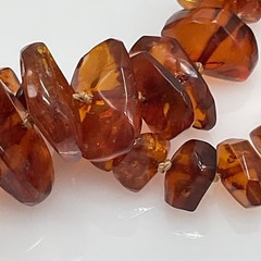 Vintage Baltic Amber Graduated Nugget Necklace Cognac 70g Endless Strand 28 in