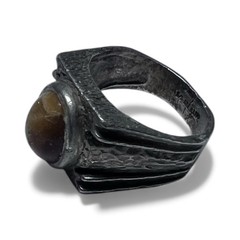Vintage Sterling Silver Ring – Tiger’s Eye Cabochon Men’s Ring Size 8.5, 11.25g