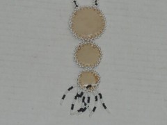 VINTAGE LEATHER BACK NATIVE AMERICAN HAND MADE STAR MEDALLION SEED BEAD NECKLACE