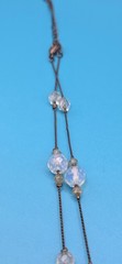 Vintage Beaded Necklace – Metal Chain – Multicolored Beads
