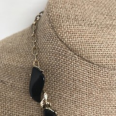 Black Thermoset Vintage Necklace 1950s 1960s