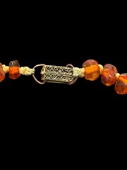 VTG Amber Cognac / gradually beads necklace 22″ READ