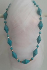 Vintage JTV Heavy Blue Howlite Gemstone Beaded 24” Necklace
