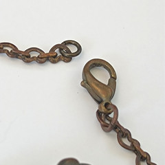 Vintage Crystal Necklace Autumn Brown Green Brass Statement Romantic Statement