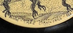 K McClelland Scrimshaw Resin Brooch “The Dancing” Tree Signed Pin